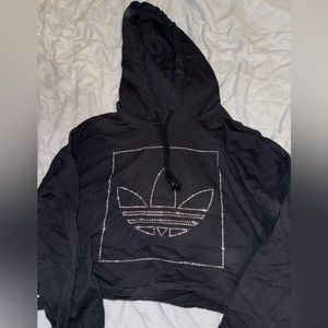 Crop black adidas hoodie size small